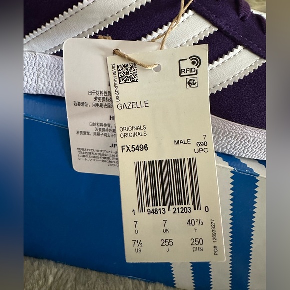Adidas Gazelle 'Rich Purple' FX5496 - Picture 8 of 9